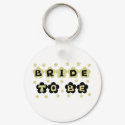 Green and Black Flowers Bride to Be keychains by weddingsareus Green and Black Flowers Bride to Be keychains