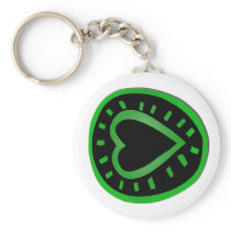 Green and black Heart -1- keychains