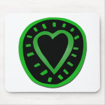 Green and black Heart -1- mousepads
