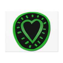 Green and black Heart -1- postcards