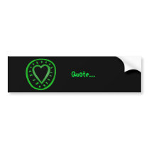 Green and black Heart -2- bumper stickers