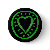 Green and black Heart -2- buttons
