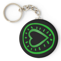 Green and black Heart -2- keychains