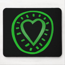 Green and black Heart -2- mousepads