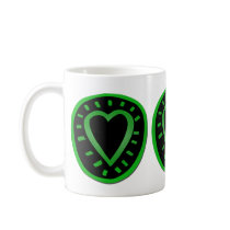 Green and black Heart -2- mugs