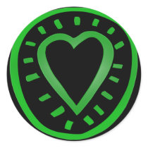 Green and black Heart -2- stickers