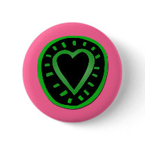 Green and black Heart -3- buttons