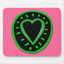 Green and black Heart -3- mousepads