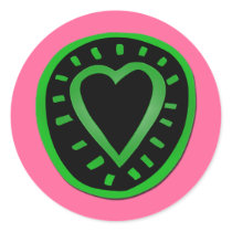 Green and black Heart -3- stickers