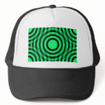 green_and_black_interlocking_concentric_circles trucker hat