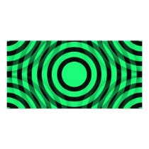 green_and_black_interlocking_concentric_circles customized photo card