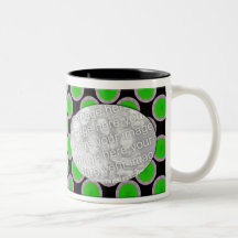 green and black photo frame coffee mugs