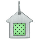 Green and Black Polka Dot Pattern. pet tags