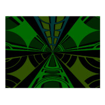 Green and black rectangle design post card