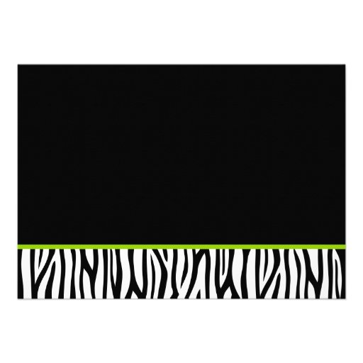 Green and Black Zebra Sweet 16 Number Birthday Invitation