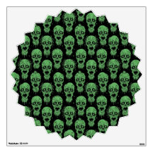 Green and Black Zombie Apocalypse Pattern Wall Skins