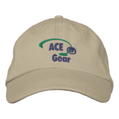 Green and Blue Ace Gear Embroidered Hat by cdcootie