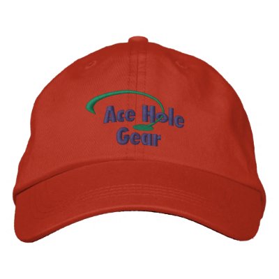 Green and Blue Ace Hole Gear Logo Embroidered Hat by cdcootie