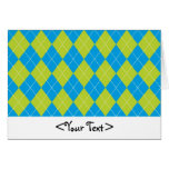 Green and Blue Argyle Pattern Cards