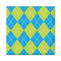 Green and Blue Argyle Pattern magnets
