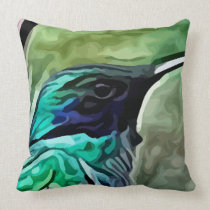 Green and blue bird painting pillows