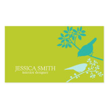 Green and Blue Birds Business Cards