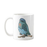 green and blue budgie bird coffee mug