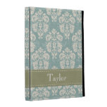 Green and Blue Damask iPad Folio Case Cover