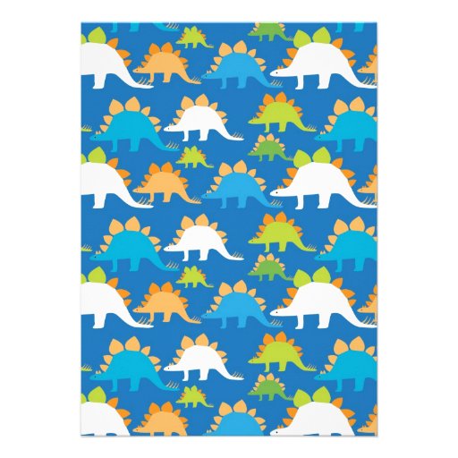 Green and Blue Dinosaur Birthday Party Invitations