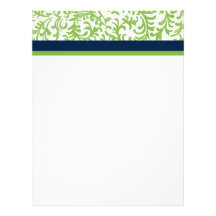Green and Blue Floral Pattern Letterhead Design