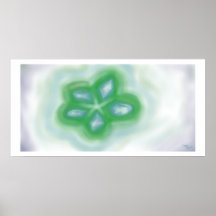 Green and Blue Flower Posters