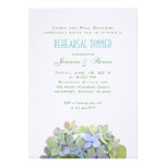 Green and Blue Flowers Rehearsal Dinner Invite