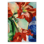 red flower, watercolor, still life, flora, plants