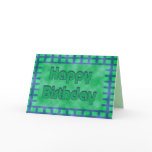 green and blue Happy Birthday Greeting Card