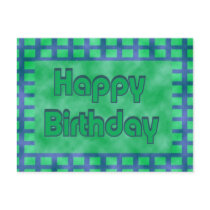 green and blue Happy Birthday postcards by DonnasGreetingCards green and blue Happy Birthday postcards