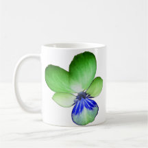 Green and Blue Pansy Mug