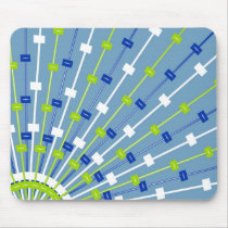 Green and Blue Spoke Mousepad