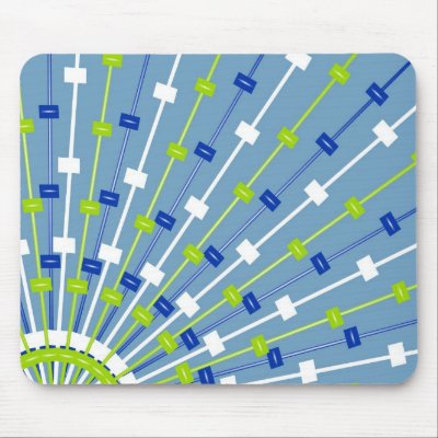 Green and Blue Spoke Mousepad by krddesigns