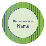 Green and blue striped bookplate Green and blue striped bookplate