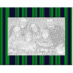 green and blue striped photo frame acrylic cut out