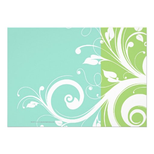 Green and Blue Swirl Corporate Party Invitation