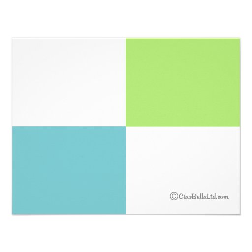 Green And Blue Teddy Bear Photo Invitation