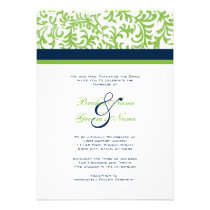 Green and Blue Wedding Invitation invitations