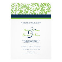 Green and Blue Wedding Invitation