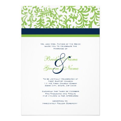 Green and Blue Wedding Invitation