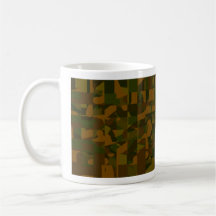 Green and Brown Camo, Abstract Pattern. Coffee Mug