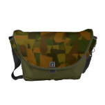 Green and Brown Camo, Abstract Pattern. Messenger Bag