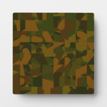 Green and Brown Camo, Abstract Pattern. Plaques