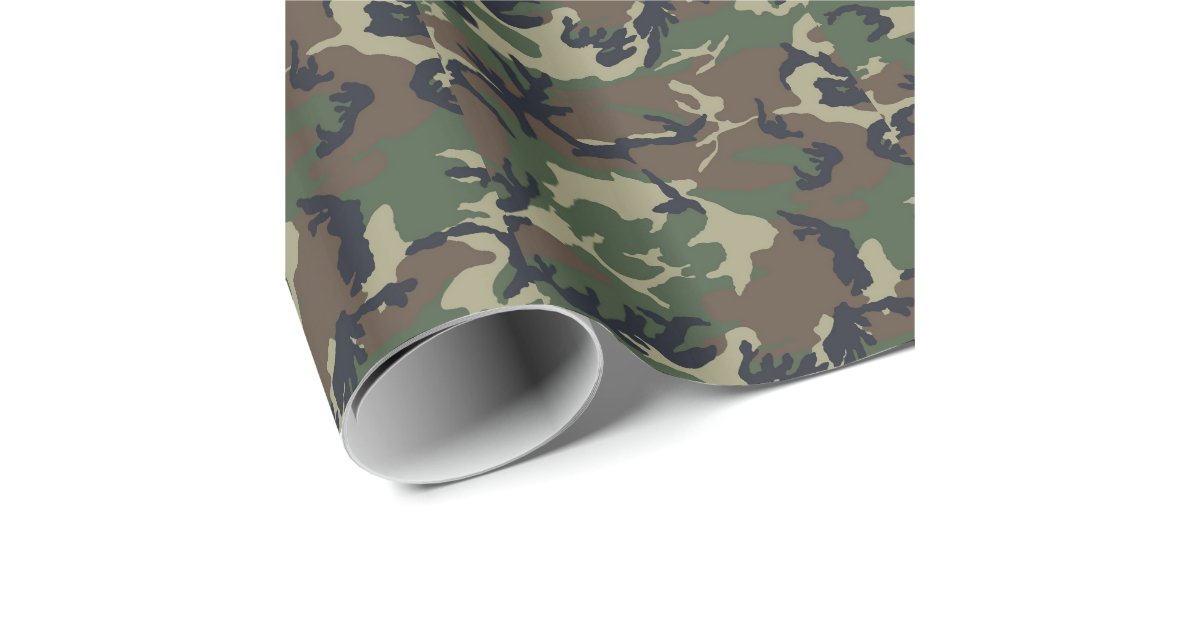 Green and Brown Camouflage Wrapping Paper Zazzle