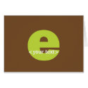 Green and Brown Monogram - Letter E cards